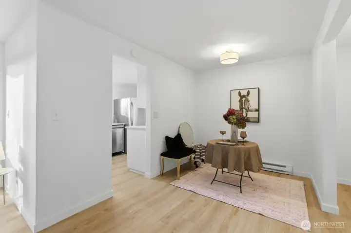 Kitchen leads out into the dining room