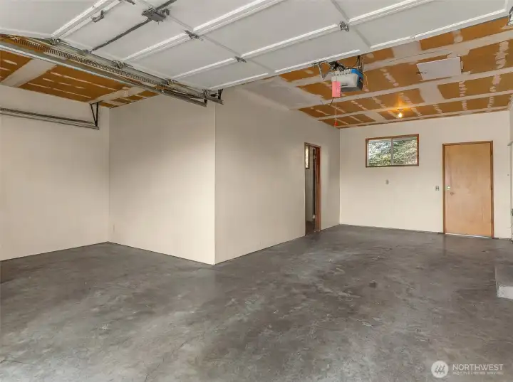 Garage has framed in room