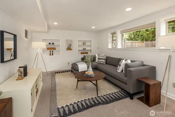 The downstairs living room.