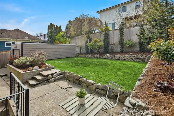 Looking at the backyard from the small back patio.