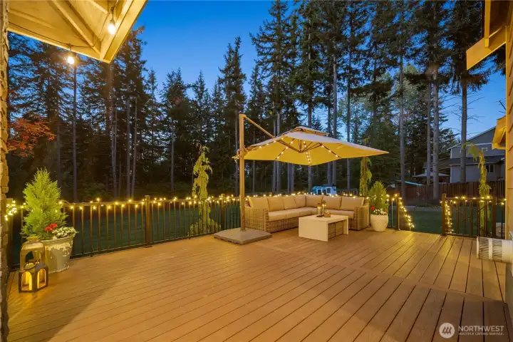 Huge deck that was professionally extended w/steps down to yard....
