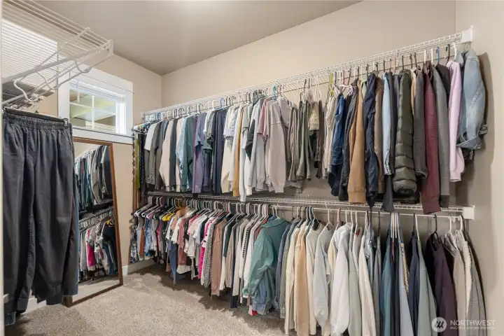 Big walk-in primary closet!