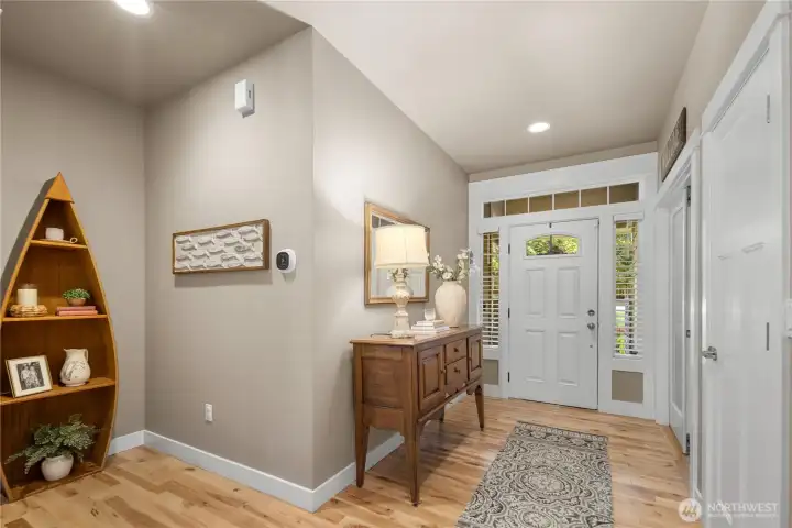 Entryway with primary to the left & office on right...
