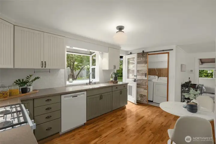 laundry closet in kitchen
