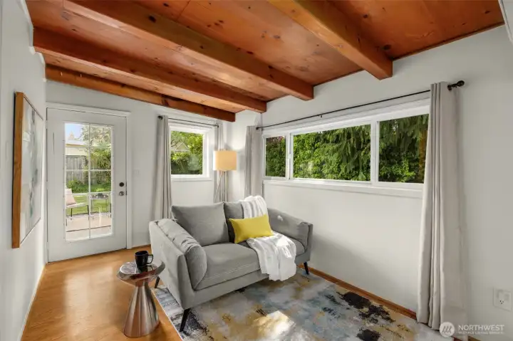bonus/den offers flexibility for work from home, media room, play room...door to back patio