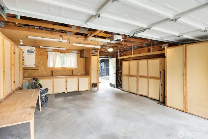 2-car detached garage with lots of storage (would need to remove some to park 2 cars)