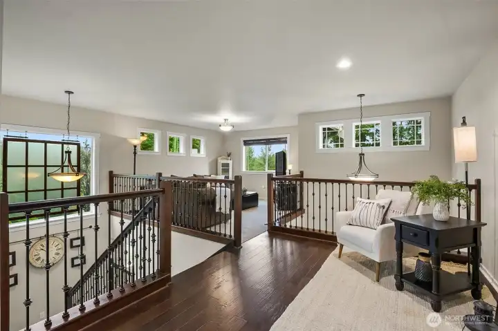 At the top of the stairs is a nice loft. At the top of the stairs is a nice loft.