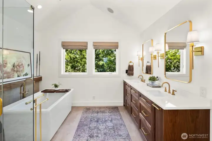 Primary bathroom with radiant floors Primary bathroom with radiant floors