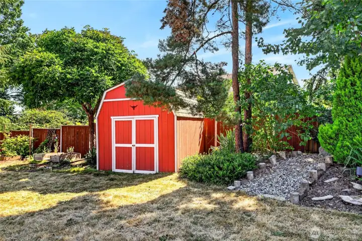close up of shed.