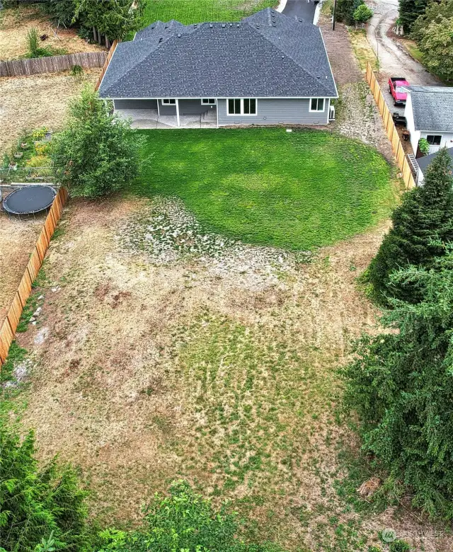 Large back yard for garden or just hanging out.