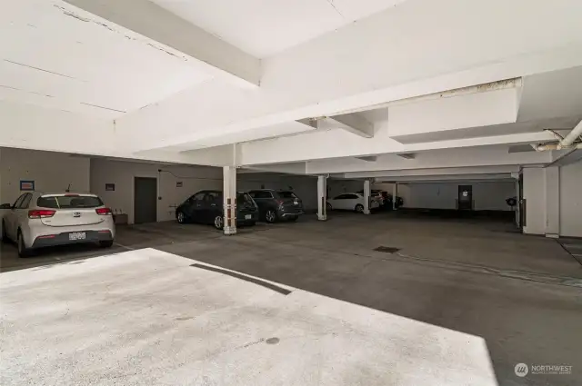 Interior of the Garage.  The condo has one dedicated parking space with no stair access into the condo with use of the elevator.