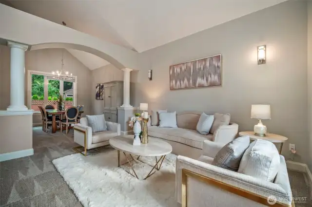 Vaulted ceiling in living room!