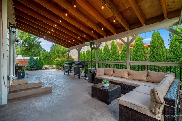 Covered patio for year-round entertaining.