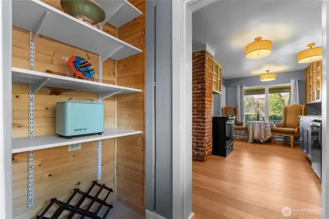 Flexible shelving for kitchen storage or entry activities