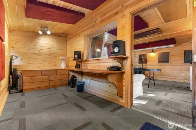 Garage converted to a music studio and media room!