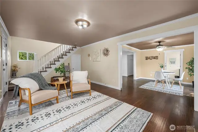 Enjoy effortless transitions from the living room into the dining area, perfect for gatherings or quiet evenings at home.