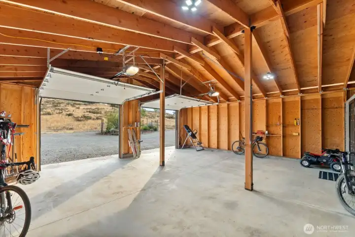 Attached double car Garage offers great storage for your gear.  Concrete floor.