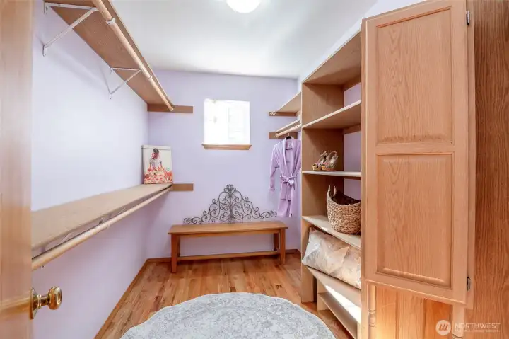 Huge walk in closet and it even has a window.