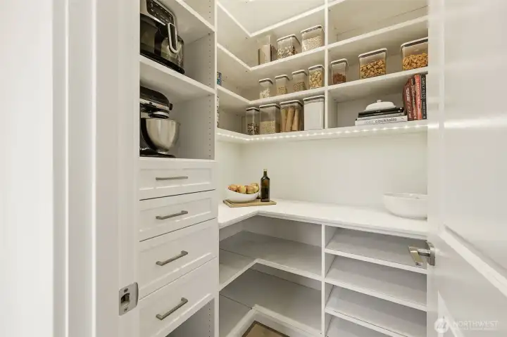 An upgraded pantry that adds both storage and style.