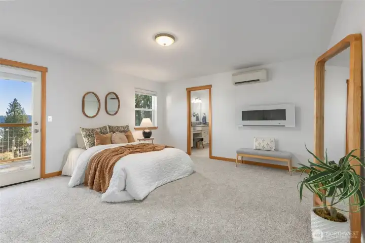 The main-level primary suite is a true retreat,