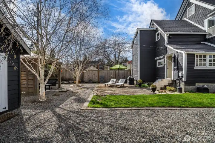 Large patio off back porch