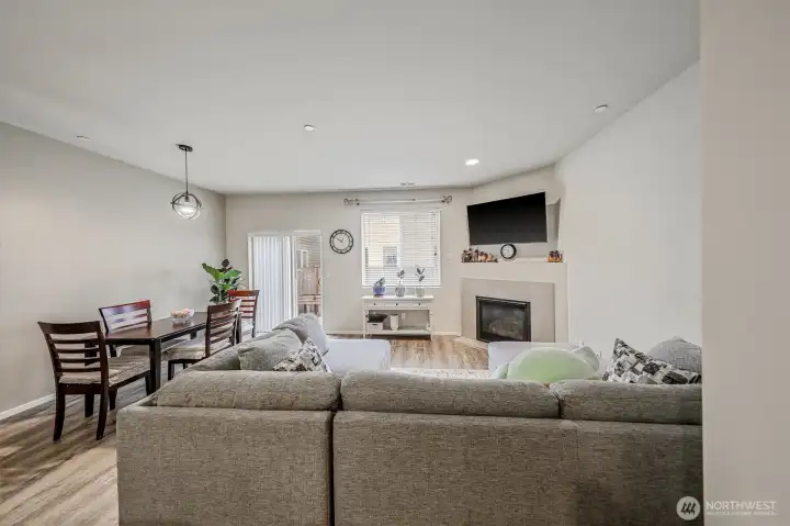 Open living and dining area with seamless flow, ideal for entertaining.