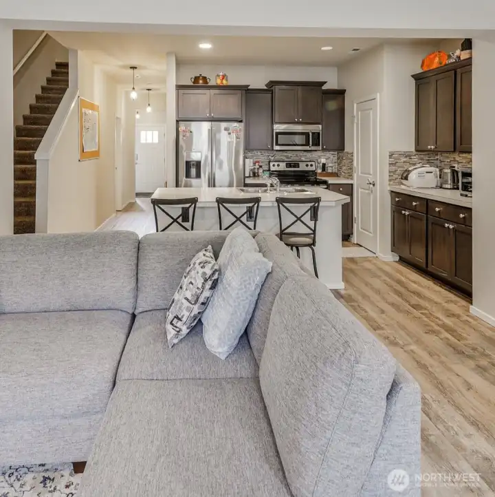 Open concept living and kitchen