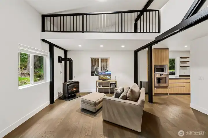 ADU is 577 sq ft plus a 386 sq ft loft. Very nice luxury kitchen and bath, plus heat and A/C from mini splits. ADU is 577 sq ft plus a 386 sq ft loft. Very nice luxury kitchen and bath, plus heat and A/C from mini splits.
