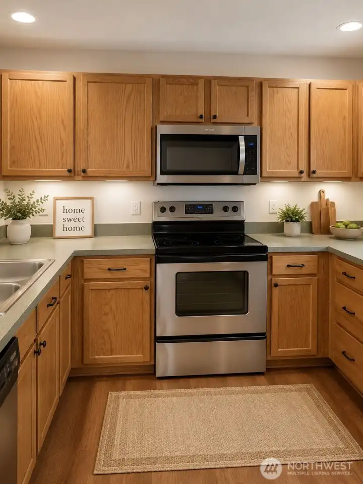 Kitchen, enjoy your guests or family while you're fixing a meal