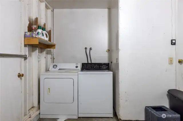 Washer and dryer goes with the home.