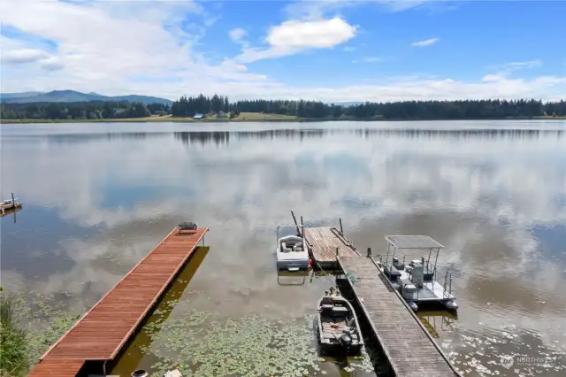 Not 1 but 2 docks to enjoy boating, skiing, kayaking, fishing and swimming.