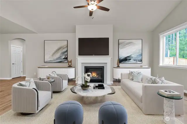 virtually staged living room