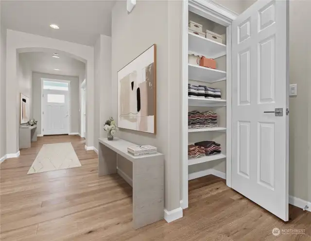 Virtually staged linen closet