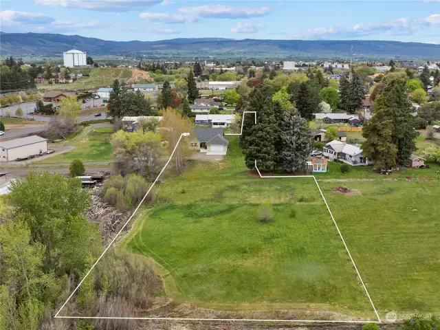 Aerial view of the 1.51 acres in the city limits