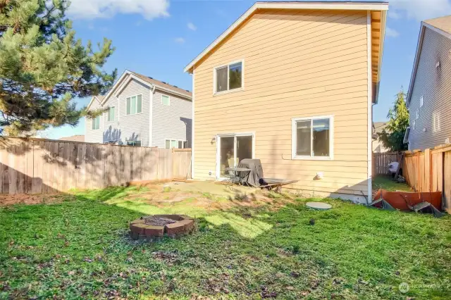 Fully fenced back yard