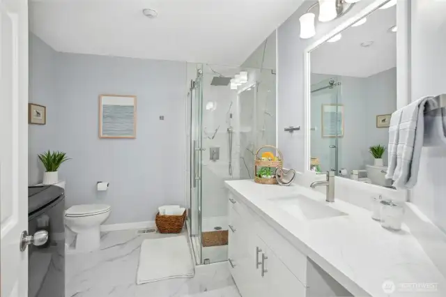 Very large shared bath upstairs with...