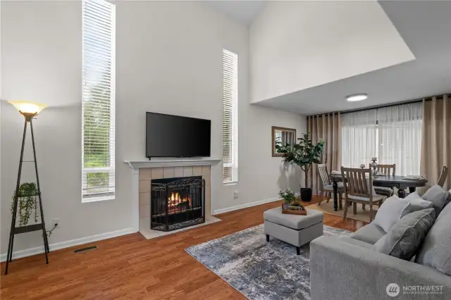 Wood burning fireplace