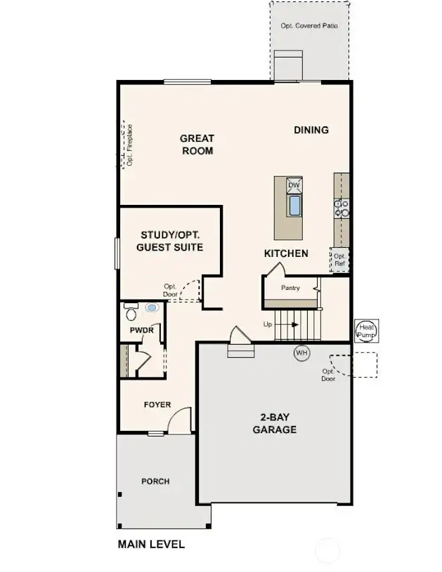 Disclaimer – Main Floor – Marketing rendering of floor plan, illustrative purposes only – may vary per location.