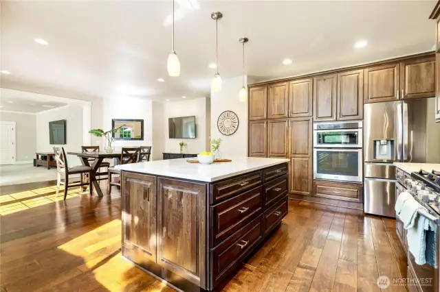Opens to sitting or casual dining room...