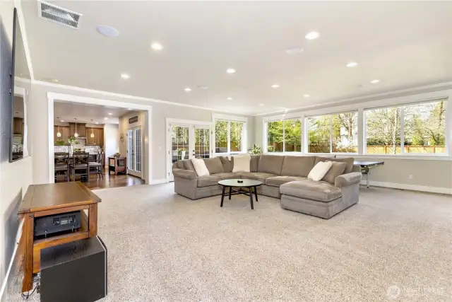 Incredible addition with surround sound and electronic window shades!