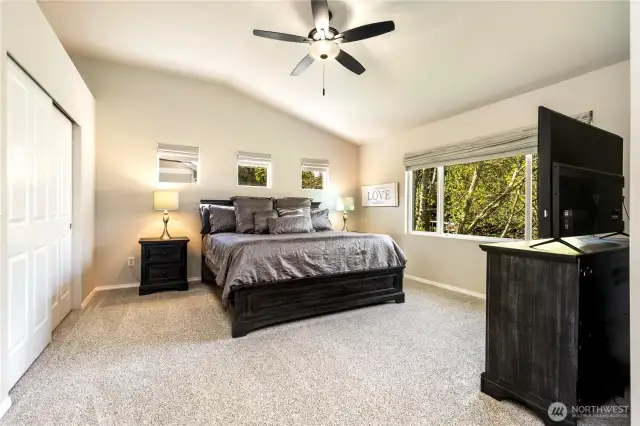 Extra large walk-in closet and vaulted ceilings!