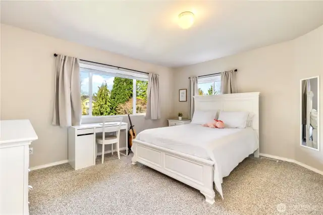 Extra large secondary bedroom would be great for office, homeschool, home gym, craft or hobby!