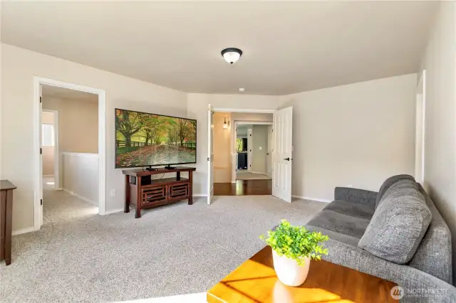 French doors allow privacy for/from guest wing or upper bonus/media room and 3 bedrooms!