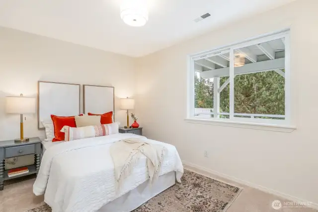 One of two lower level bedrooms.
