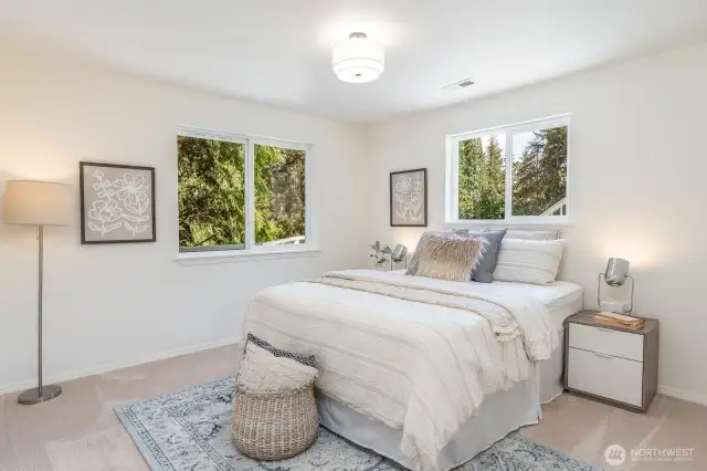 One of two lower level bedrooms.