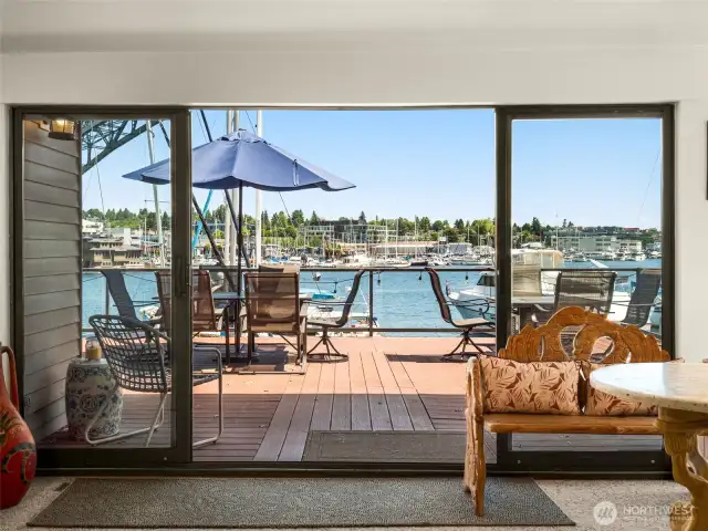 Opens up to large deck over the water.