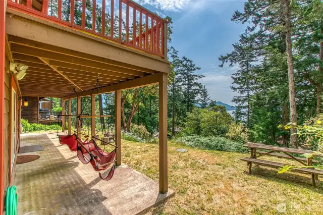 Lower level flows nicely out to a patio and lawn area.