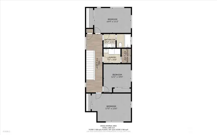 Great floor plan with 3 bedrooms on the second floor!