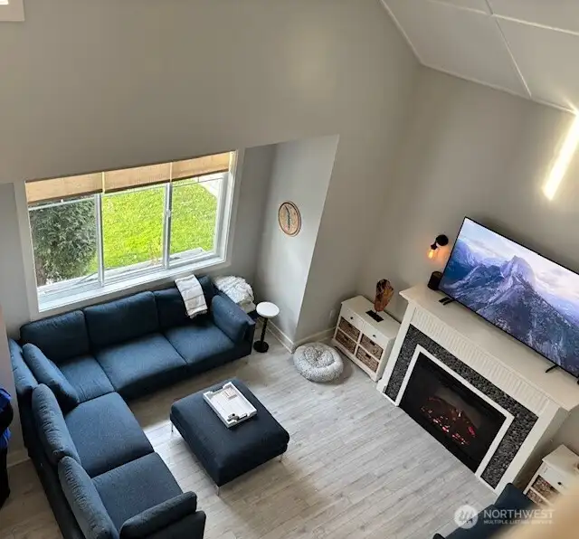 Looking down from upper level