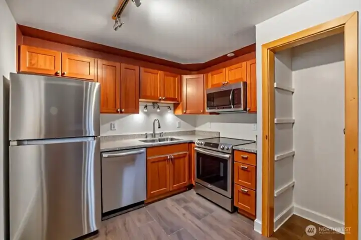 Updated kitchen with newer appliances.